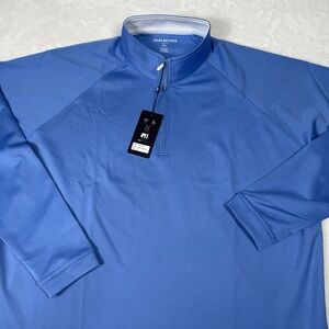 Harlestons Shirt Pullover 1/4 Zip Mens XL Blue Golf Performance NWT $135
